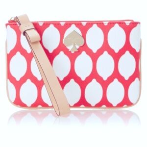 kate spade Pink and White Geometric Clutch
